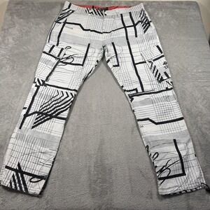 LRG Jeans Cargo Pants Mens 44x32 White Geometric Straight Fit Skater Y2K